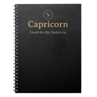 Cuaderno espiral de Capricornio en cuero sintético