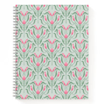 Cuaderno Espiral de Capullo Rosa Fluyente