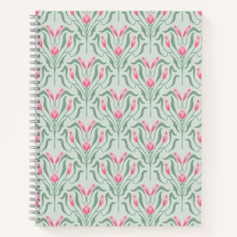 Cuaderno Espiral de Capullo Rosa Fluyente