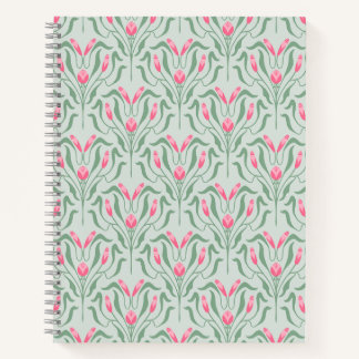Cuaderno Espiral de Capullo Rosa Fluyente