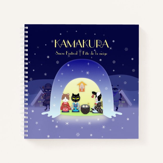 Cuaderno Espiral de celebración de Nieve de Edo-Neko (Anverso)