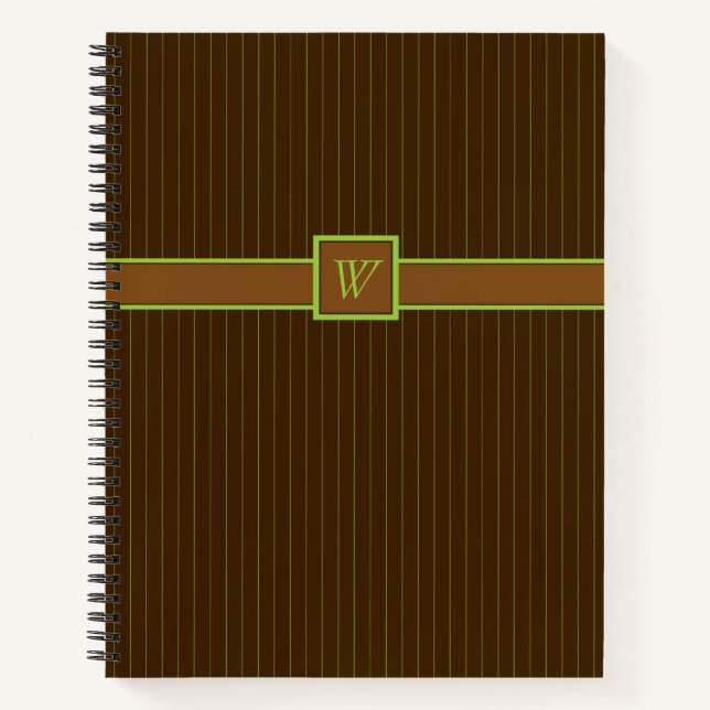 Cuaderno espiral de chocolate con rayas de limón (Anverso)