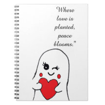 Cuaderno espiral de cita de amor de jardín.