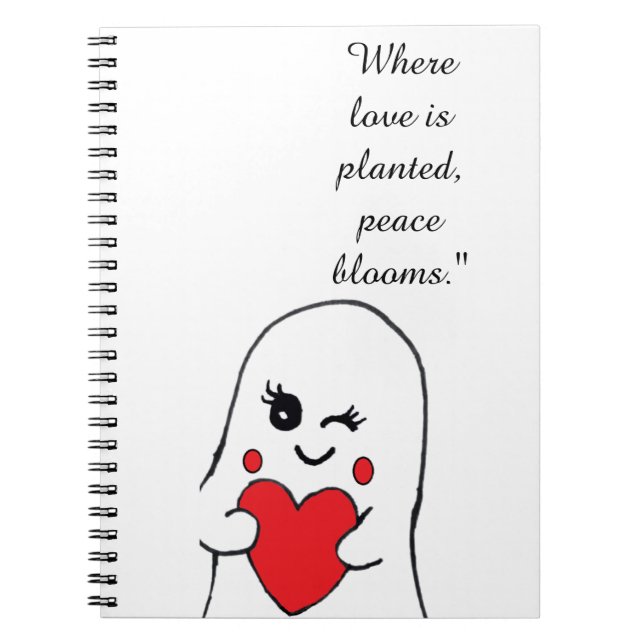 Cuaderno espiral de cita de amor de jardín. (Frente)
