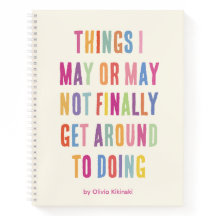 Cuaderno espiral de cita divertida sobre procrasti
