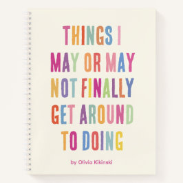 Cuaderno espiral de cita divertida sobre procrasti