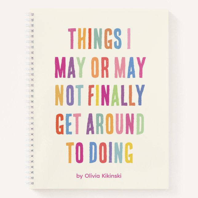 Cuaderno espiral de cita divertida sobre procrasti (Anverso)