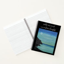 Cuaderno espiral de citas de mar y montaña.