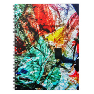 Cuaderno espiral de collage abstracto, Azul oscuro