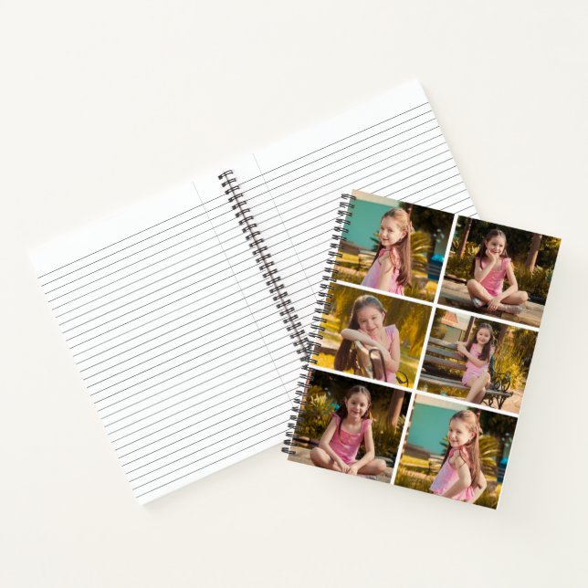 Cuaderno espiral de collage de 6 fotos personaliza (Interior)