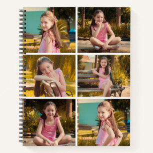 Cuaderno espiral de collage de 6 fotos personaliza
