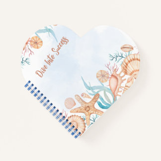 Cuaderno Espiral de concha marina del océano para sumergirs