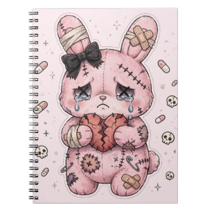 Cuaderno espiral de conejo triste Yami Kawaii Past