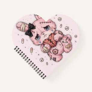 Cuaderno espiral de corazón Bunny triste Yami Kawa