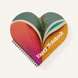 Cuaderno Espiral de Corazón Gráfico Feliz