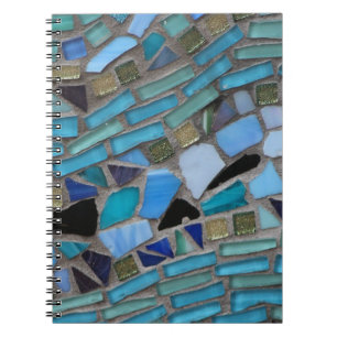 Cuaderno Espiral de cristal del mosaico del mar azul
