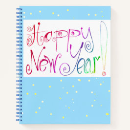 Cuaderno Espiral de dibujo del manual del Año Nuevo Feliz
