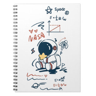 Cuaderno Espiral de Dibujos Animados del Astronaut