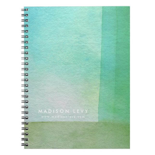 Cuaderno espiral de diseñador con líneas verdes de (Frente)