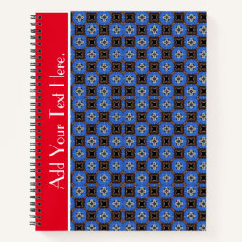 Cuaderno espiral de diseño de cuadrado azul