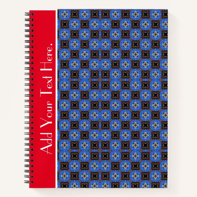 Cuaderno espiral de diseño de cuadrado azul (Anverso)