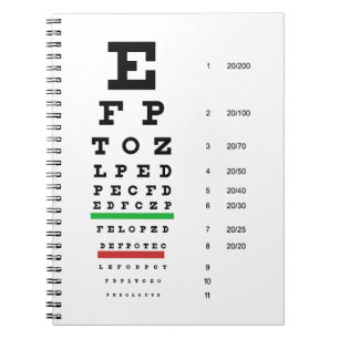 Cuaderno Espiral de diseño de optometría con temas de gráfi