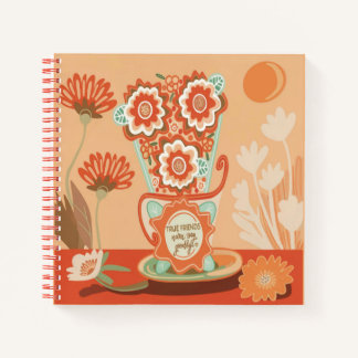 Cuaderno Espiral De Diseño Floral En Estilo Único