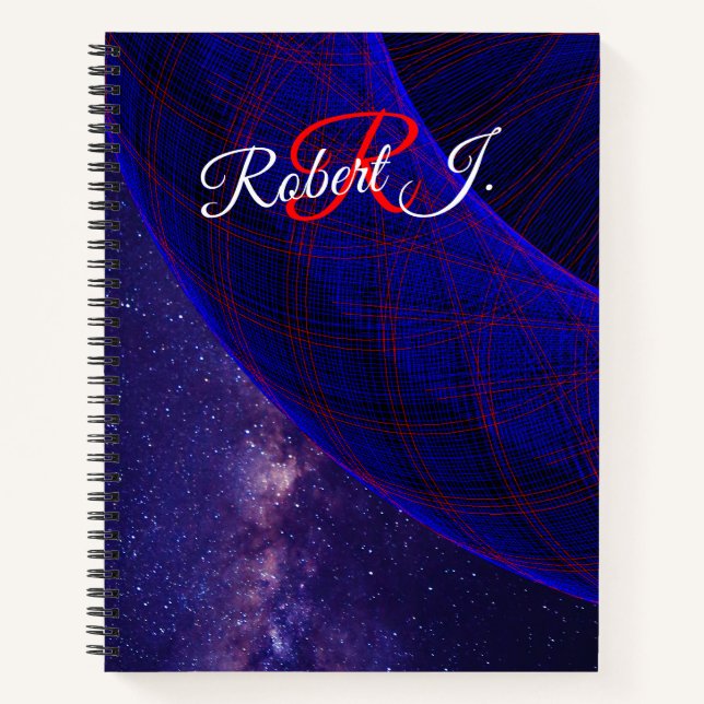 Cuaderno espiral de donas azules en el espacio ext (Anverso)