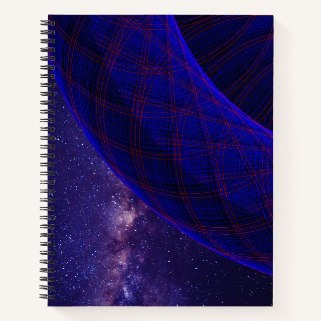 Cuaderno espiral de donas azules en el espacio ext (Anverso)