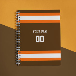 Cuaderno Espiral de equipo de fútbol marrón, Naranja y bl