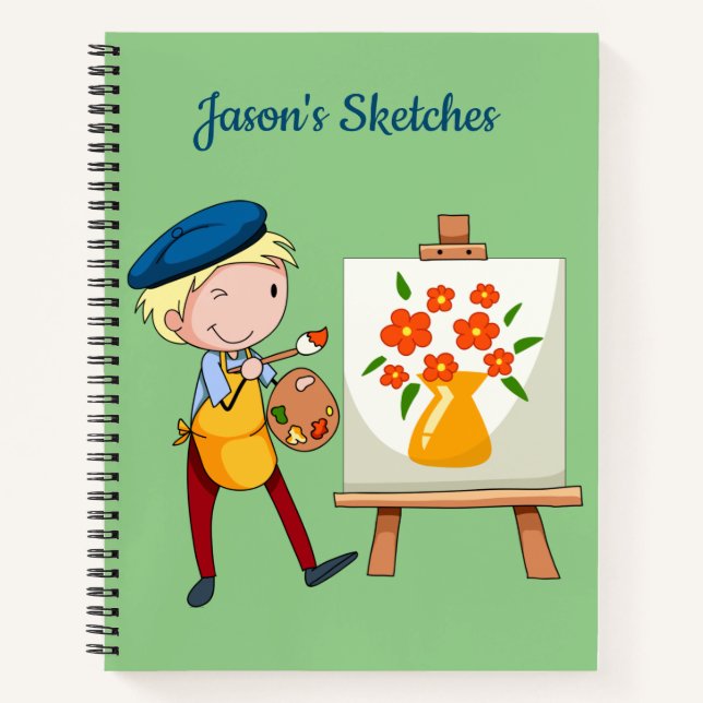 Cuaderno Espiral de Esbozo Personal para Niños (Anverso)