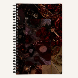 Cuaderno espiral de estilo gótico oscuro y tempera