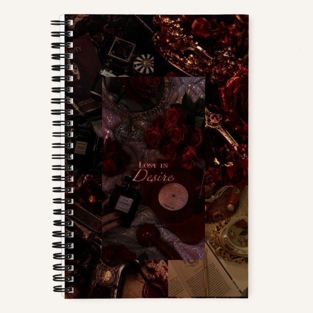 Cuaderno espiral de estilo gótico oscuro y tempera (Anverso)