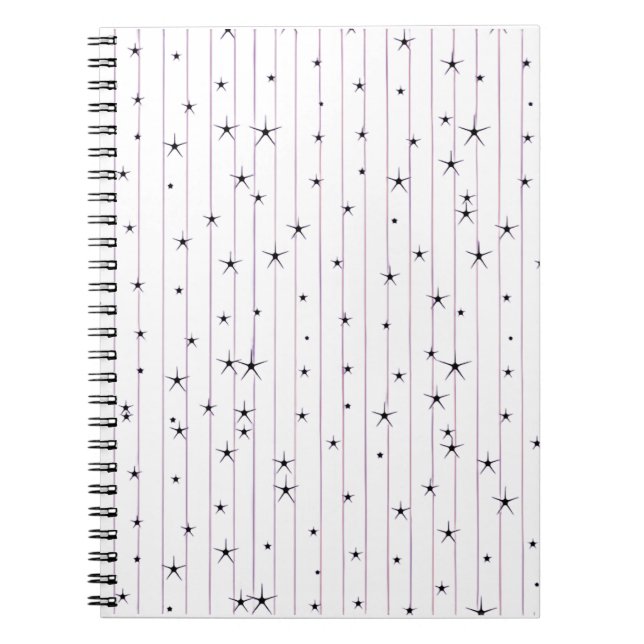 Cuaderno espiral de estrellas celestiales minimali (Frente)