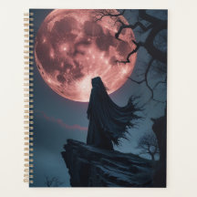Cuaderno espiral de fantasía gótica con luz de lun