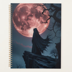 Cuaderno espiral de fantasía gótica con luz de lun