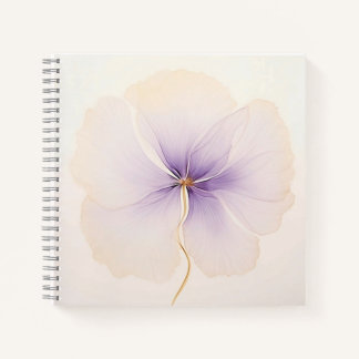 Cuaderno Espiral de Flor de Acuarela Lavanda Minim