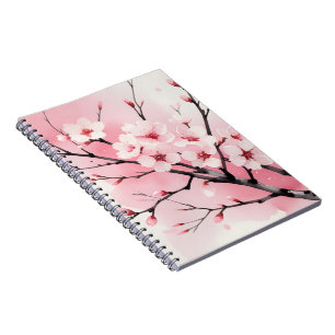 Cuaderno espiral de flor de cerezo Sakura Agua r