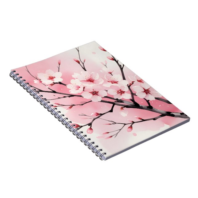 Cuaderno espiral de flor de cerezo Sakura | Agua r (Lado Derecho)
