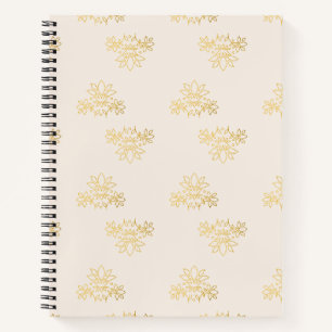 Cuaderno Espiral de Flor de Loto Real en Oro Elega