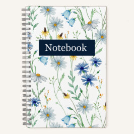 Cuaderno espiral de flor silvestre azul 🌸