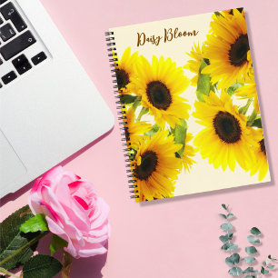 Cuaderno Espiral de florecimiento de girasol