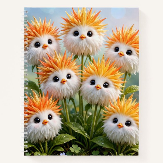 Cuaderno Espiral de Flores de Jardín de Pollito de (Anverso)