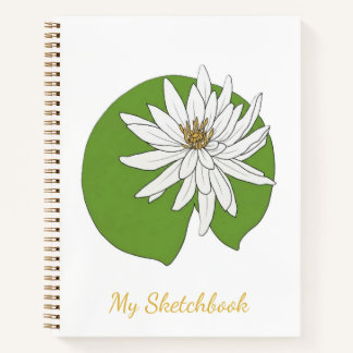 CUADERNO ESPIRAL DE FLORES DE LIRIO DE AGUA