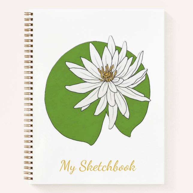 CUADERNO ESPIRAL DE FLORES DE LIRIO DE AGUA (Anverso)