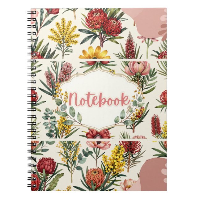 Cuaderno espiral de flores nativas australianas (Frente)