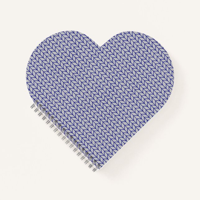 Cuaderno espiral de forma de corazón de punto gris (Anverso)