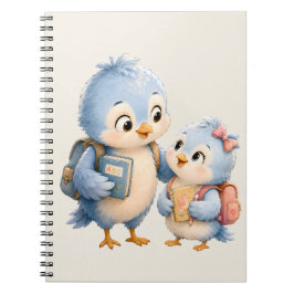 Cuaderno espiral de fotos de hermanos pájaros lind