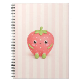 Cuaderno espiral de fresa kawaii lindo