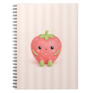Cuaderno espiral de fresa kawaii lindo